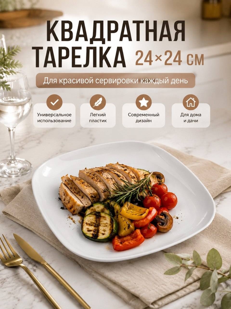 Тарелка 1 шт, пластик
