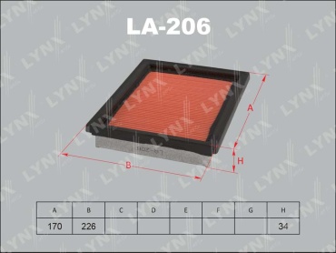 LYNXauto воздушный фильтр LA206