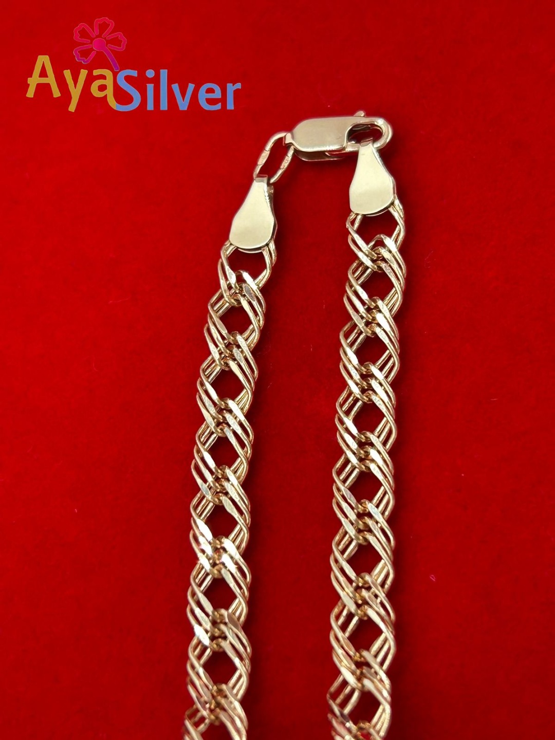 AyaSilver AS10-8155 длина 55 см, вес 12.3 г золото, плетение тройной ромб
