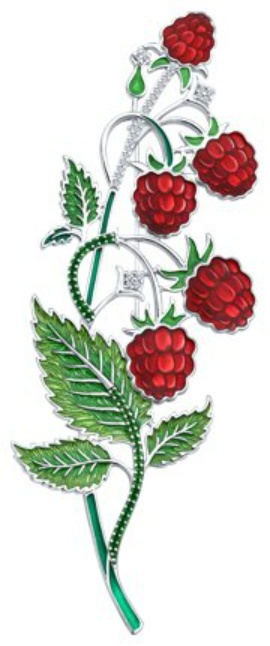 Брошь SOKOLOV 94049010 вес 18.5 г серебро, эмаль, фианит