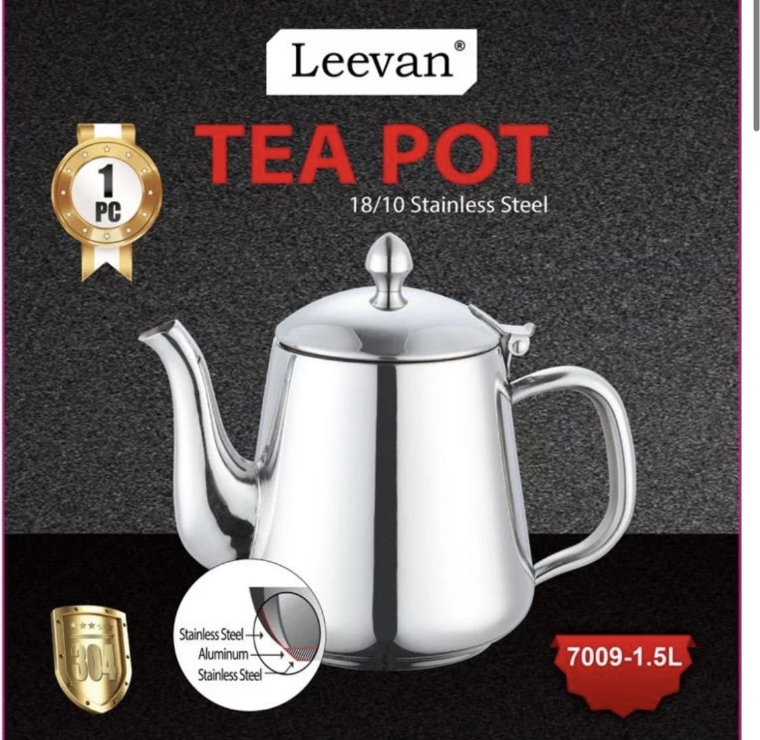 Leevan чайник 7009-LV 1.5 л, нержавеющая сталь