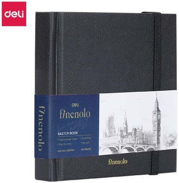 Скетчбук Finenolo, 12 х 12 см, 40 л., 160 г/кв.м., черный
