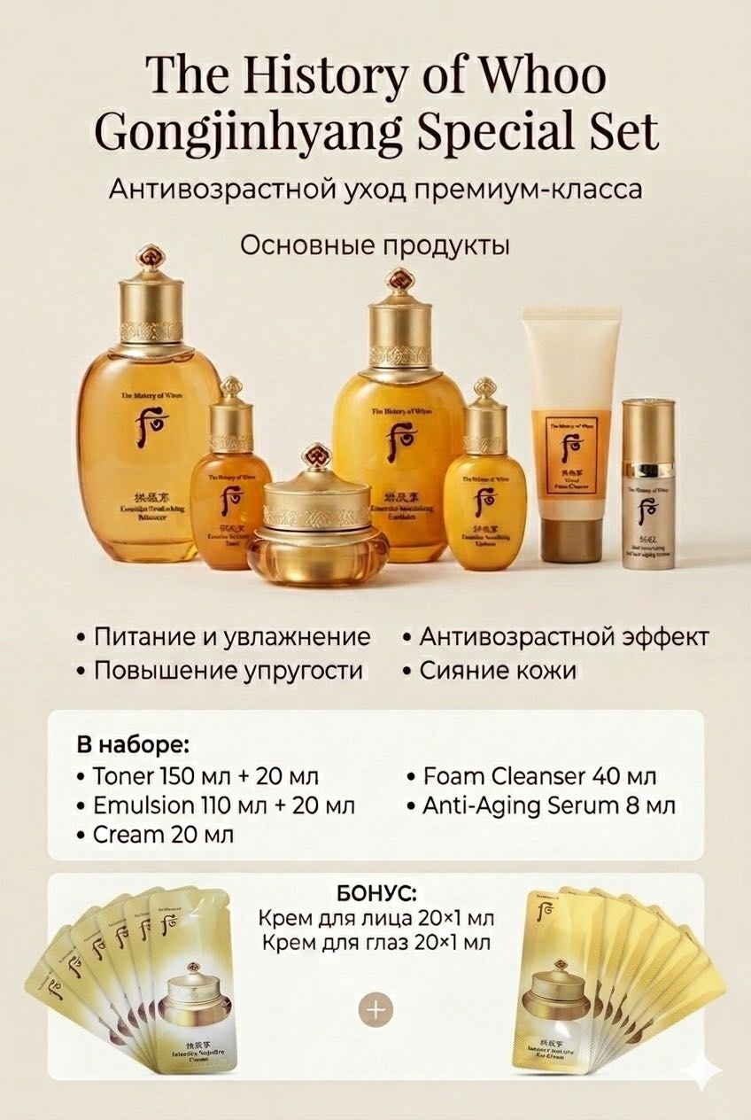 The History of Whoo The history of Whoo Gongjinhyang набор по уходу за лицом унисекс