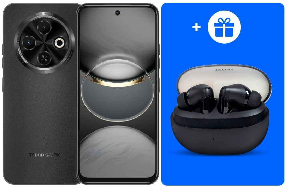 Смартфон TECNO Spark 30C 6 ГБ/128 ГБ черный + подарок