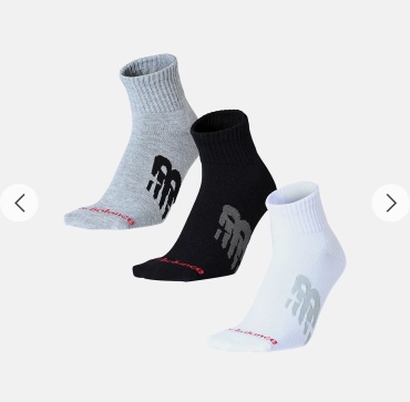 Носки New Balance 3 пары черный, серый, белый L