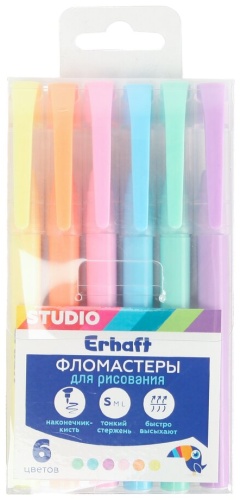 Маркер Erhaft 1000129960, 6 шт, 2 мм, мультиколор