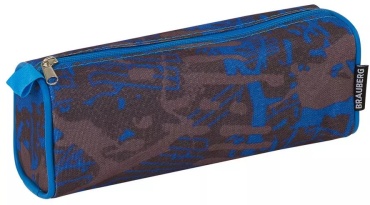 Пенал Brauberg 255576925, застежка молния, синий