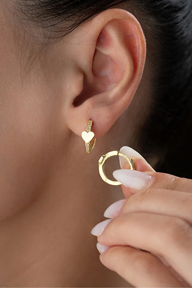 Серьги Bloomy BL-8998 вес 4 г серебро, золото, цирконий