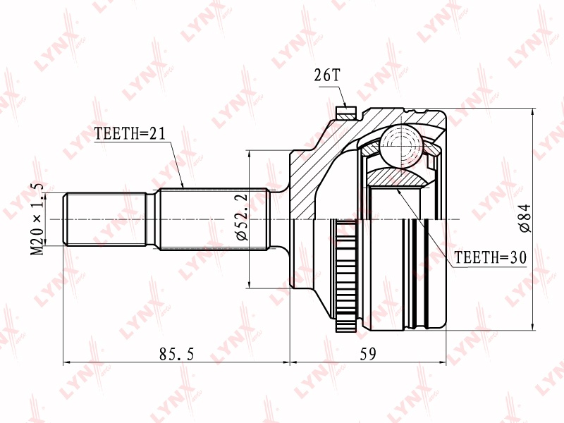 LYNXauto шрус CO6304A