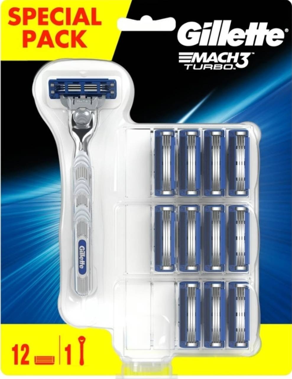 Mach 3 Turb сменные кассеты 12 шт