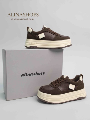 Кроссовки alinashoes темно-коричневый
