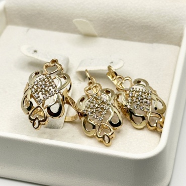 Diamond набор_россия-585_0225 вес 9.5 г золото, фианит