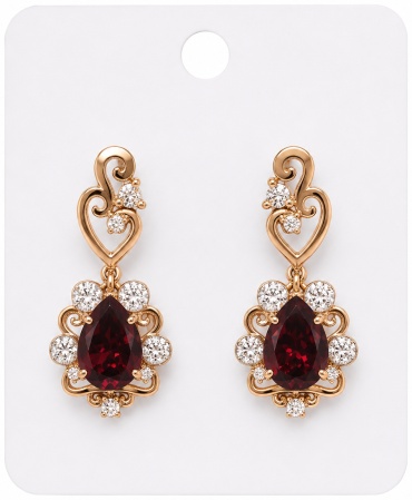 Серьги Jewelry бижутерный сплав, фианит, искусственный кристалл