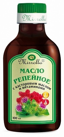 Mirrolla Репейное с касторовым маслом и витаминами масло 100 мл