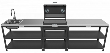 Мангал стационарный Grillver 50x295x105 см, сталь