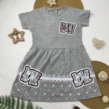 Повседневное платье Alisu kids LOVE серый