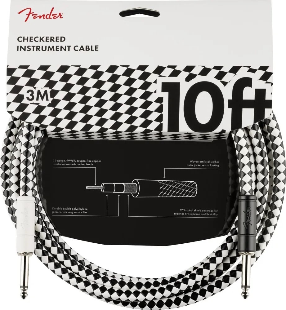Кабель Fender Professional 10" Instrument Cable Checkerboard