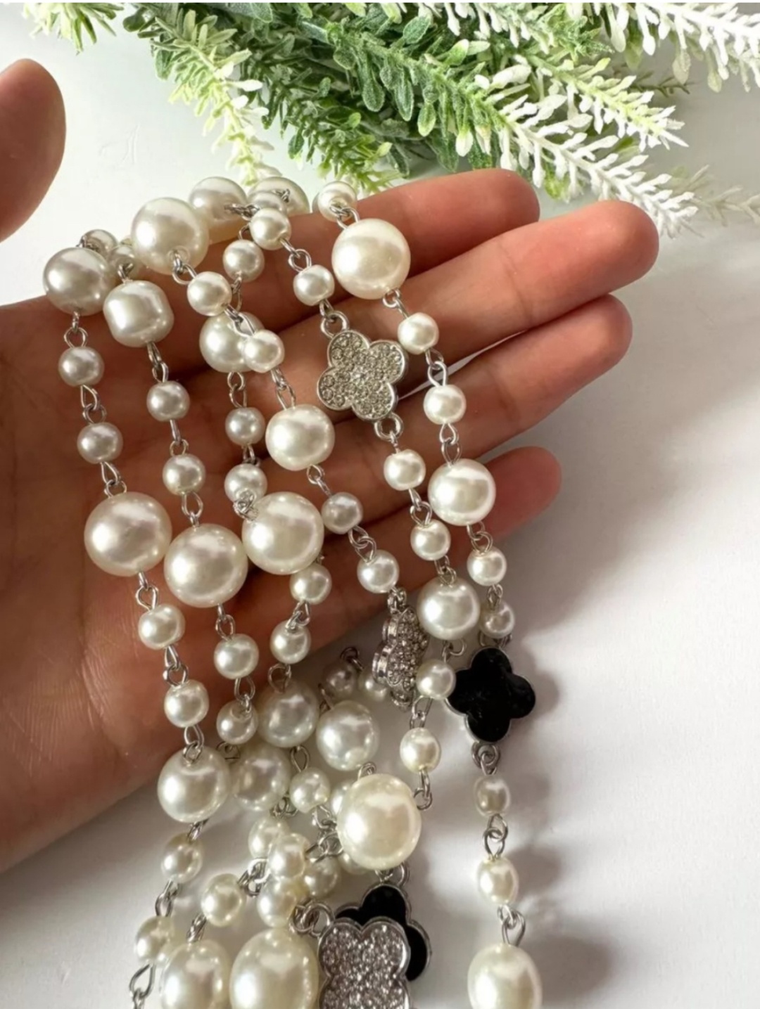 Бусы Jewelry World длина 160 см бижутерный сплав искусственный жемчуг
