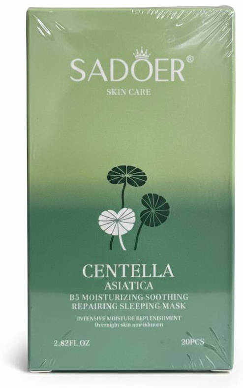 Маска для лица SADOER грязевая Centella B5 - Увлажняющая успокаивающая восстанавливающая маска для лица с центеллой В5 20 шт