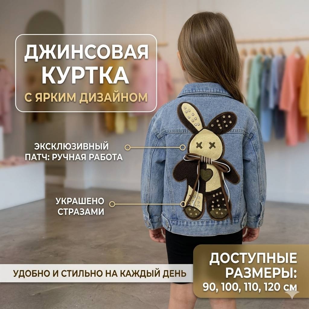 Джинсовая куртка коричневый, синий