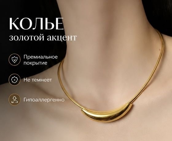 Чокер длина 17 см титан без вставок
