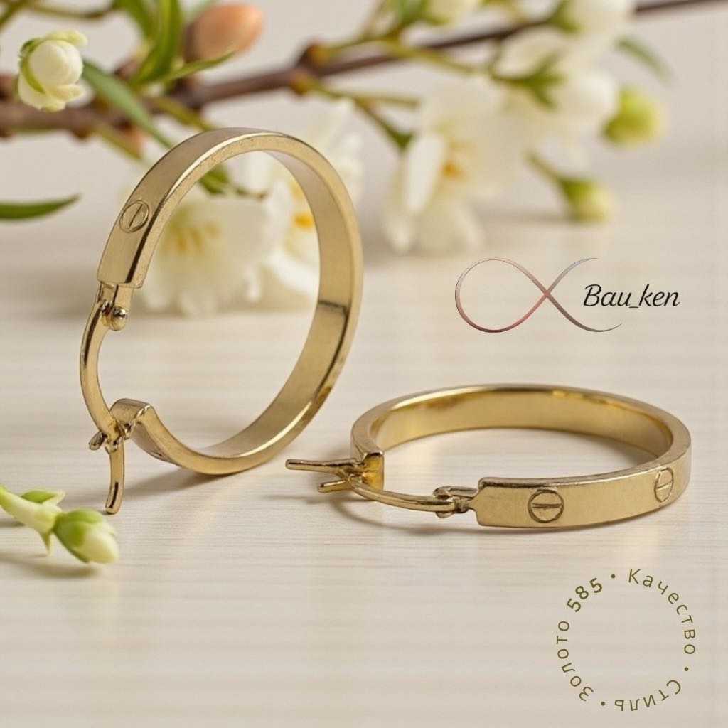 Серьги Bau_Ken С-1 вес 2.21 г золото, без вставок