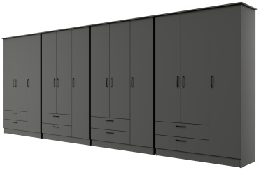 Распашной шкаф Мебель Азии Азия Гранд, 496x190.5х48.6 см, серый