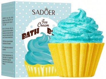 SADOER Ice shower salt ball (blue and yellow) - соляной шар для ледяного душа бомбочка 100 г