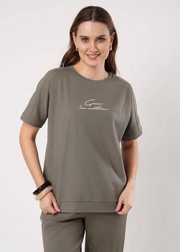 Футболка CLEVER WEAR Надпись хаки