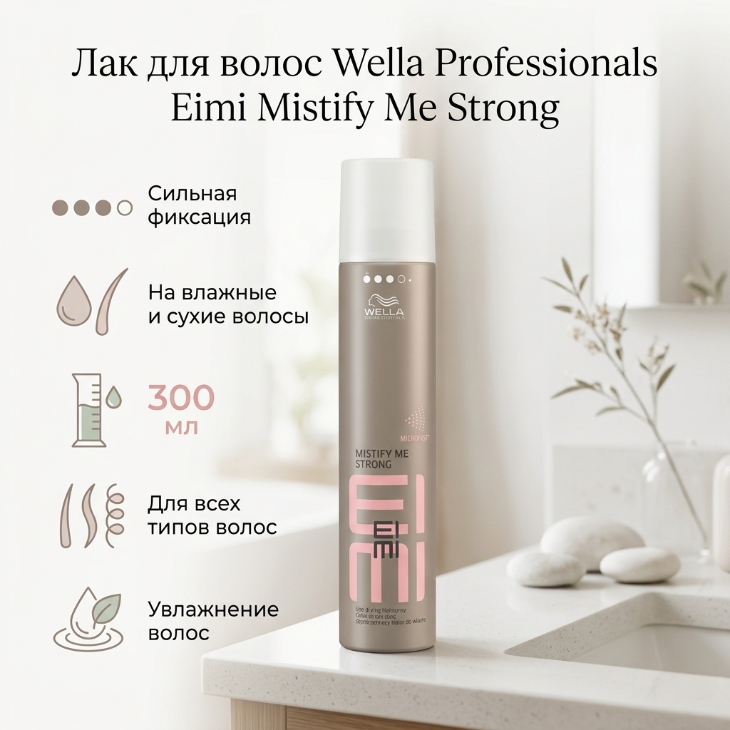 WELLA Eimi Mistify Me Strong лак сильная фиксация 300 мл