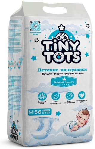 Подгузники Tiny Tots M, 56 шт