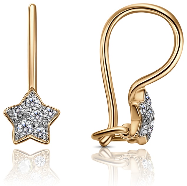 Серьги Lucente EAR-LU-585-213855 вес 0.875 г золото, фианит
