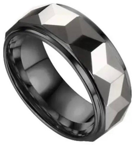 Кольцо CREO jewelry KF-183/5 размер 21 вольфрам, без вставок, черный