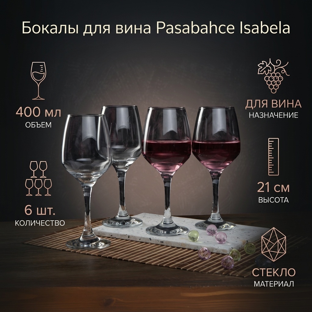 Набор бокалов Pasabahce 400 мл, стекло, 6 шт