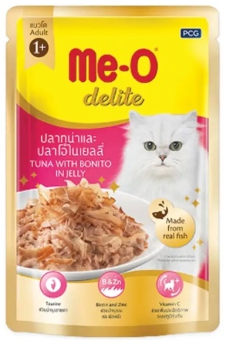 Me-O Delite кусочки в желе тунец, пеламида 70 г 1 шт