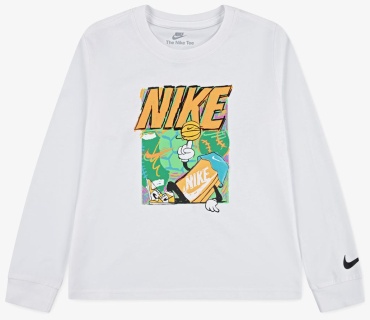 Лонгслив Nike белый, оранжевый