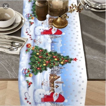 Дорожка на стол 120x50 см, хлопок, рогожка, 1 шт