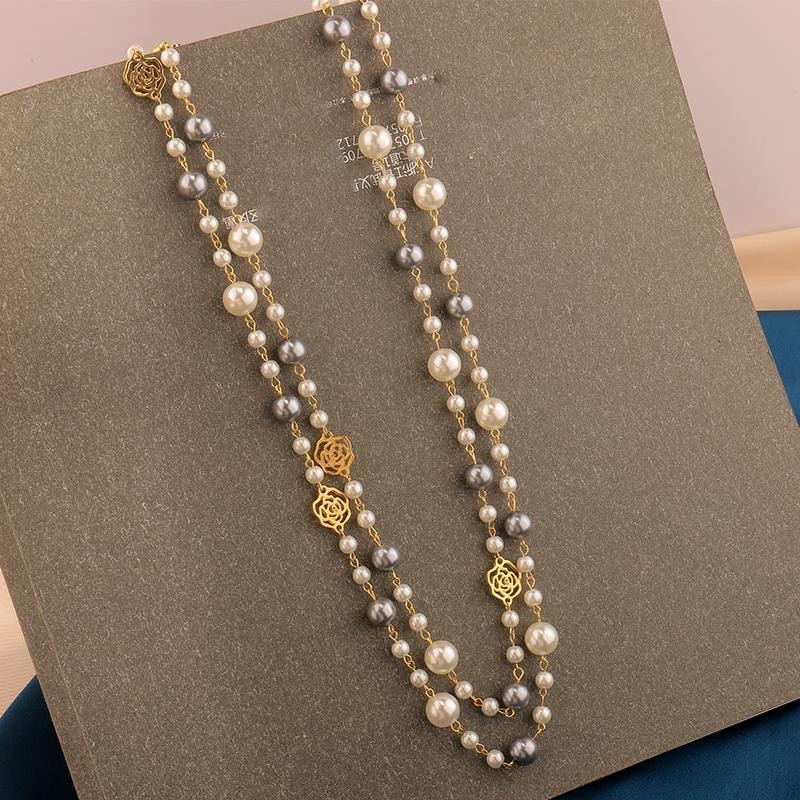 Бусы Jewelry длина 160 см бижутерный сплав, искусственный жемчуг, нержавеющая сталь без вставок