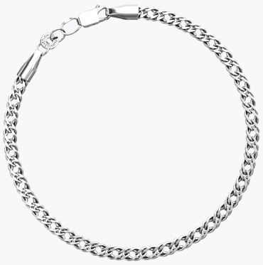 SVETLOV 41-55060-23_1000013921035_Размер_18_0__ длина 18 см, вес 3 г серебро, плетение двойной ромб