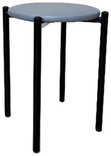Табурет stulshop SOFT lite, 45x34x34 см, черный, светло серый 1 шт.