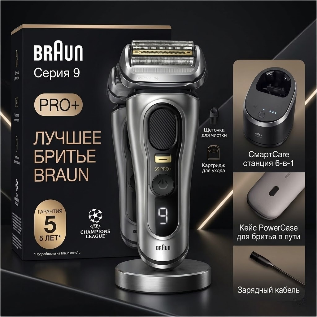Электробритва Braun S9 Pro+ 9577cc сеточная