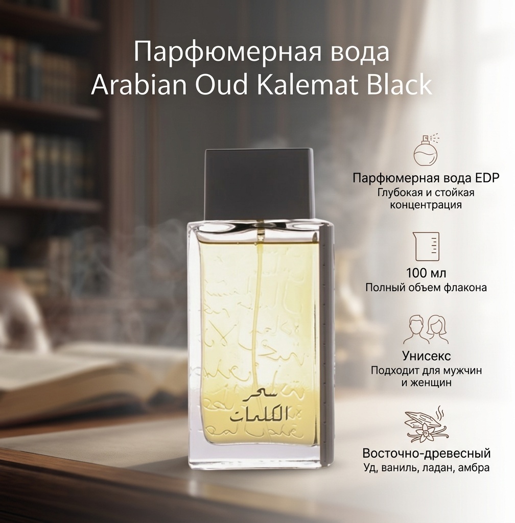 Arabian Oud Kalemat Black парфюмерная вода EDP 100 мл, унисекс