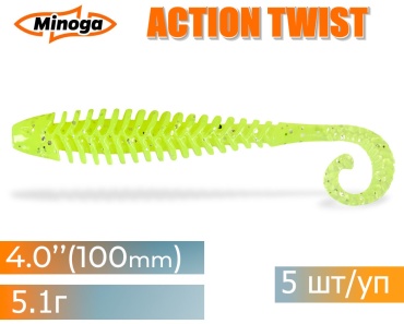 Мягкая приманка Minoga AСTION TWIST 4,0" 100мм, 024 024AT40 5 шт 100 мм 024