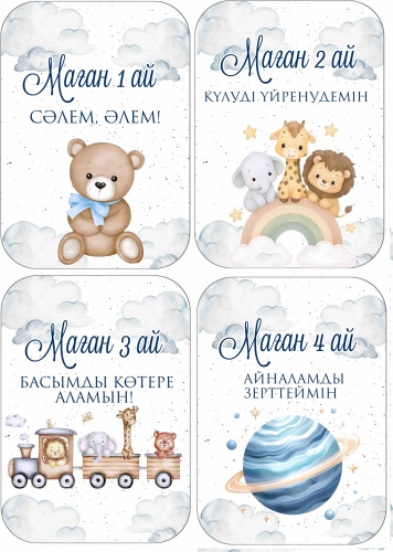 Карточки для новорожденных. На казакском языке. 24 карточек карточка 24 шт