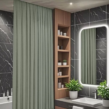Штора для ванной 30177993_Штора ARVEL GREEN 240 200x240 зеленый, лен