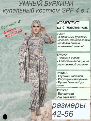 Купальник буркини лаванда