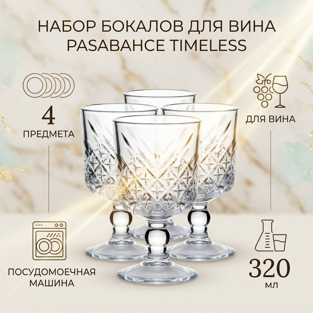 Набор бокалов Pasabahce 320 мл, стекло, 4 шт