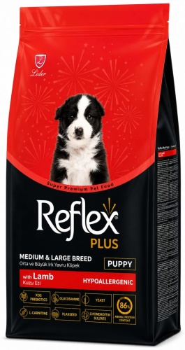 Reflex Plus Medium&Large Junior Ягненок с рисом для щенков средних и крупных пород 3 кг