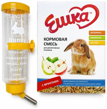 Ешка с фруктами для кроликов 0.45 кг + поилка 250 мл