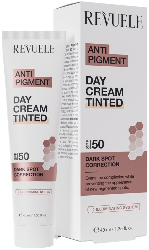 Revuele крем для лица против пигментации ANTI PIGMENT DAY CREAM TINTED SPF 50 для лица 40 мл
